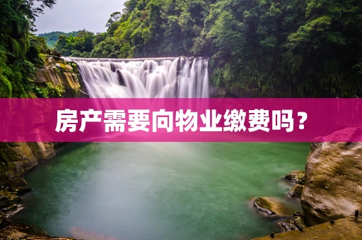 房产需要向物业缴费吗？