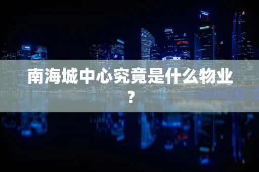 南海城中心究竟是什么物业？