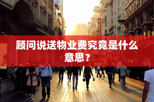 顾问说送物业费究竟是什么意思？
