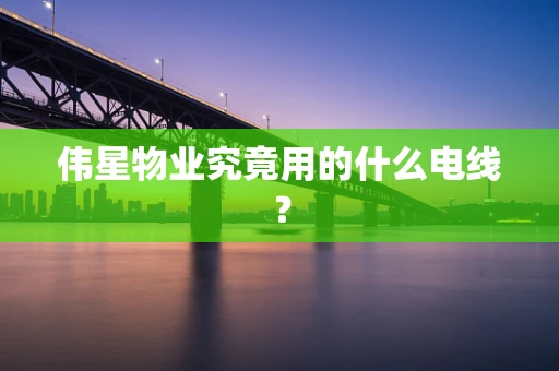 伟星物业究竟用的什么电线？