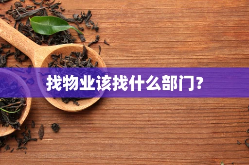 找物业该找什么部门？