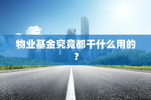 物业基金究竟都干什么用的？