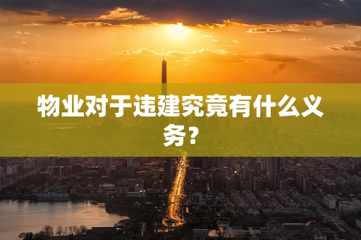 物业对于违建究竟有什么义务？