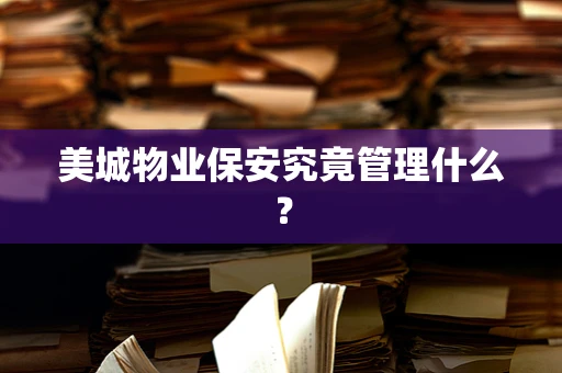 美城物业保安究竟管理什么？