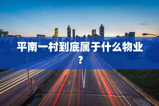 平南一村到底属于什么物业？