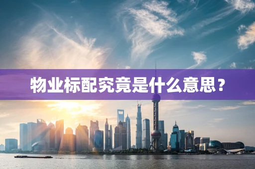 物业标配究竟是什么意思？