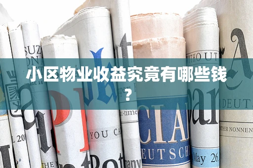小区物业收益究竟有哪些钱？