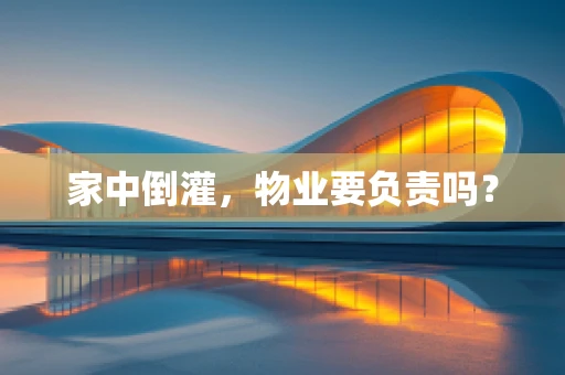家中倒灌，物业要负责吗？