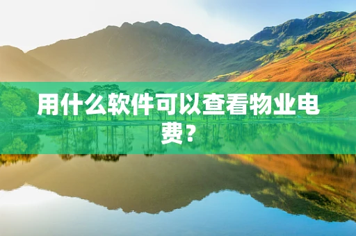 用什么软件可以查看物业电费？