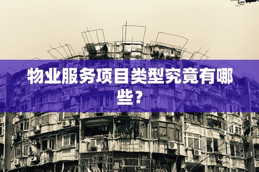 物业服务项目类型究竟有哪些？