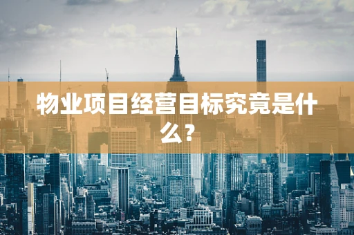 物业项目经营目标究竟是什么？