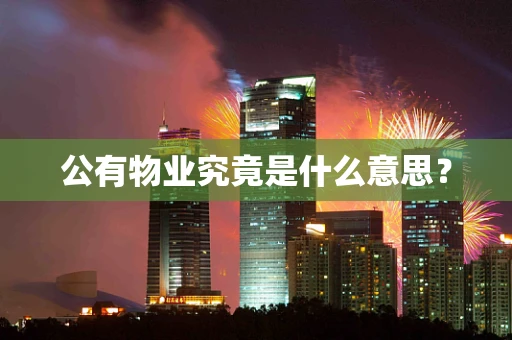 公有物业究竟是什么意思？