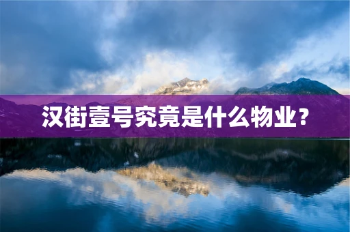 汉街壹号究竟是什么物业？