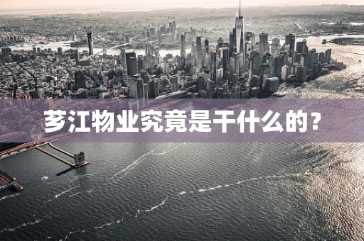 芗江物业究竟是干什么的？