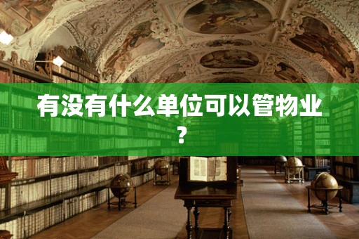 有没有什么单位可以管物业？