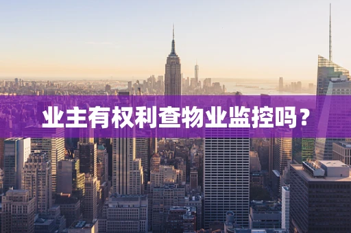 业主有权利查物业监控吗？