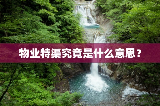 物业特渠究竟是什么意思？