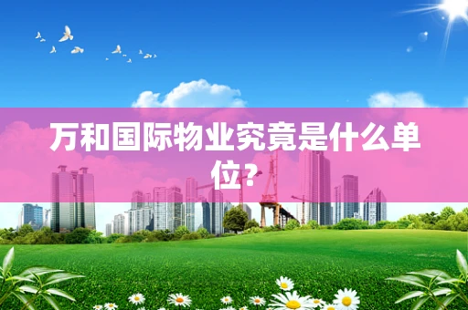 万和国际物业究竟是什么单位？
