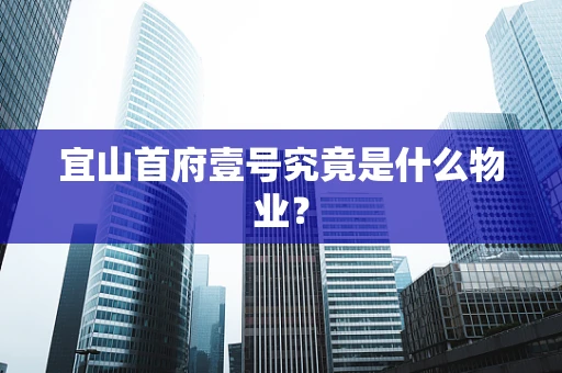 宜山首府壹号究竟是什么物业？