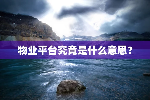 物业平台究竟是什么意思？