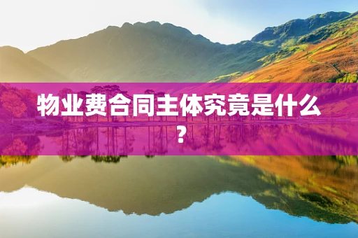 物业费合同主体究竟是什么？