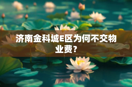 济南金科城E区为何不交物业费？