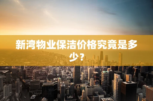 新湾物业保洁价格究竟是多少？